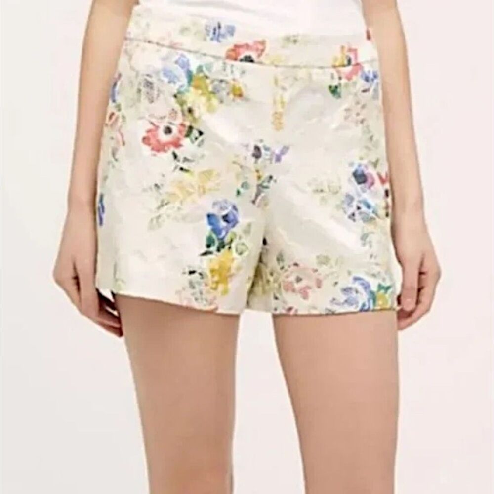 Anthropologie Elevenses Floral Embroidered Shorts